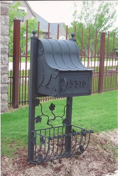 wrought iron fence mailbox